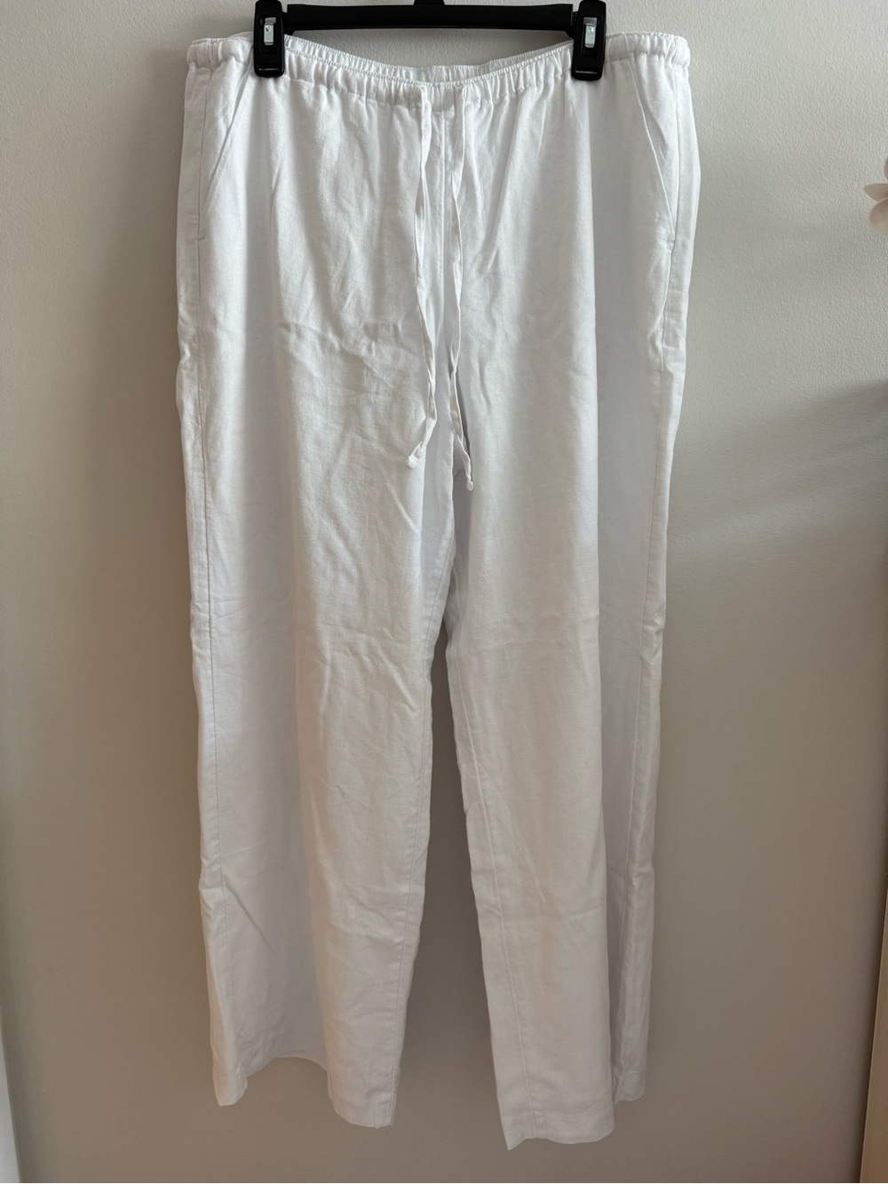 NWOT Hollister Women’s White Drawstring Linen-Blend Pants